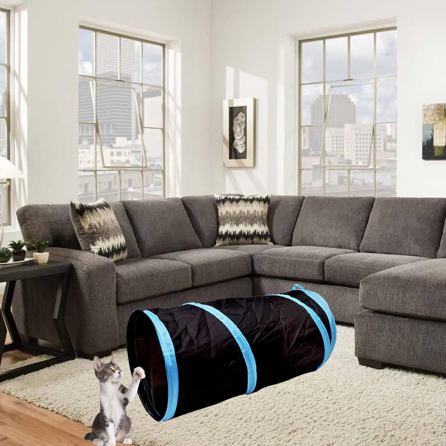 Cat Tunnel for Indoor Small Cats Kittens Rabbits, Foldable Tube Toys